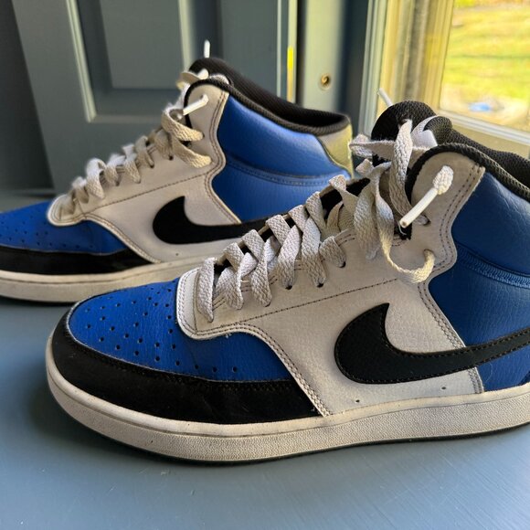 Nike Court Vision Mid Next Nature AF White Blue FQ8740-480 Mens Size 9 - Picture 1 of 8